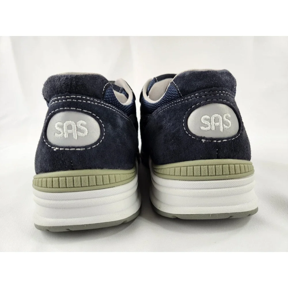 SAS JV Mesh Mens Sz 10 W Wide Navy Blue Suede Comfort Walking Sneakers Shoes‎